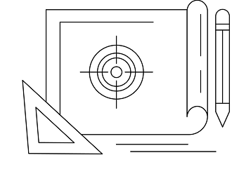 Blueprint-style drafting tools illustration